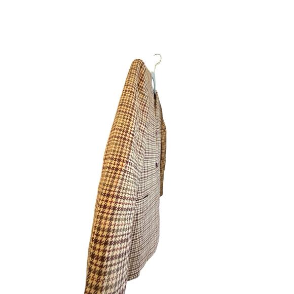 Rena Rowan Saville Petite 4P Blazer Made in USA 100% Worsted Wool Houndstooth - Picture 3 of 9